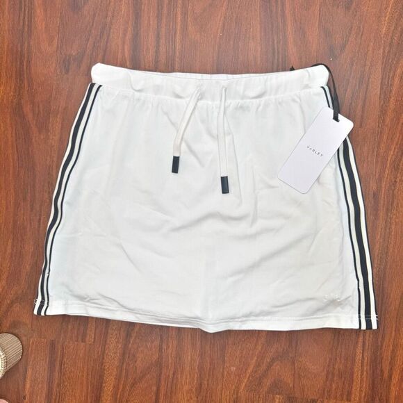 Varley Patrick Tie Waist Skort White Black Stripe Sides Athletic Golf Women’s S - Picture 5 of 12